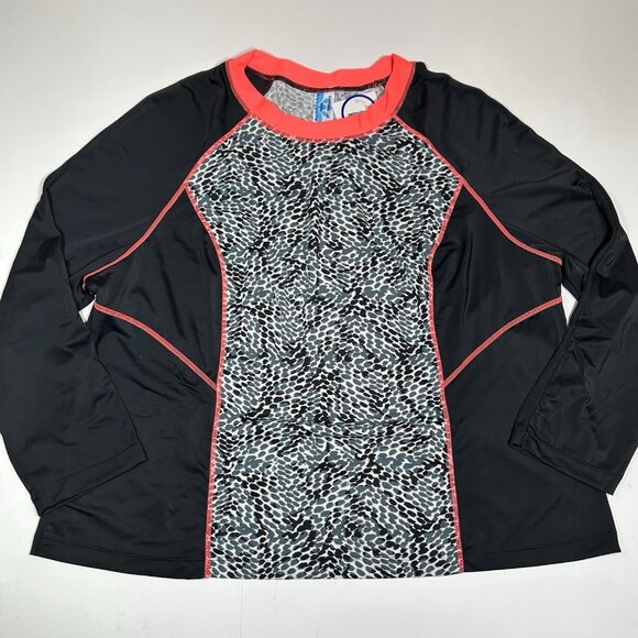 NWT Swimsuits For All Aquabelle Women Swim Top Rash Guard Long Sleeve Sz 26/28 - Picture 3 of 5